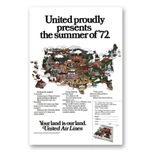 1972 United Airlines Print Ad | Summer 72