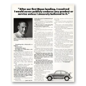 1972 Volkswagen Beetle Print Ad | Buzz Aldrin