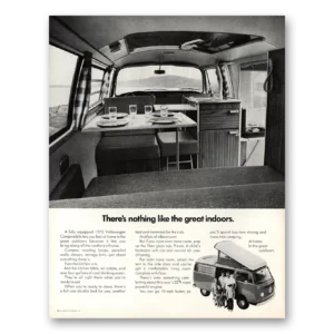 1972 Volkswagen Campmobile Print Ad | Great Indoors