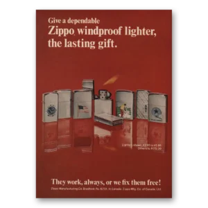 1972 Zippo Lighter Print Ad | Windproof Lighter