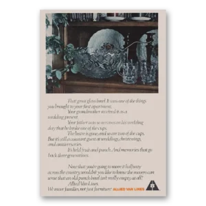 1973 Allied Van Lines Print Ad | Great Glass Bowl