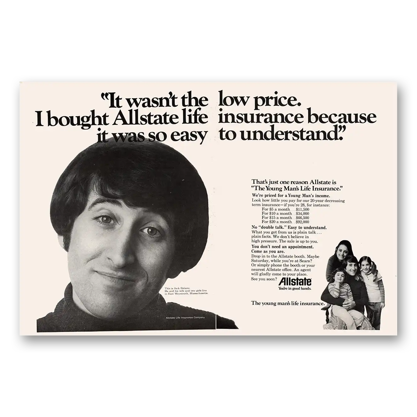 1973 Allstate Insurance Print Ad | Jack Striano