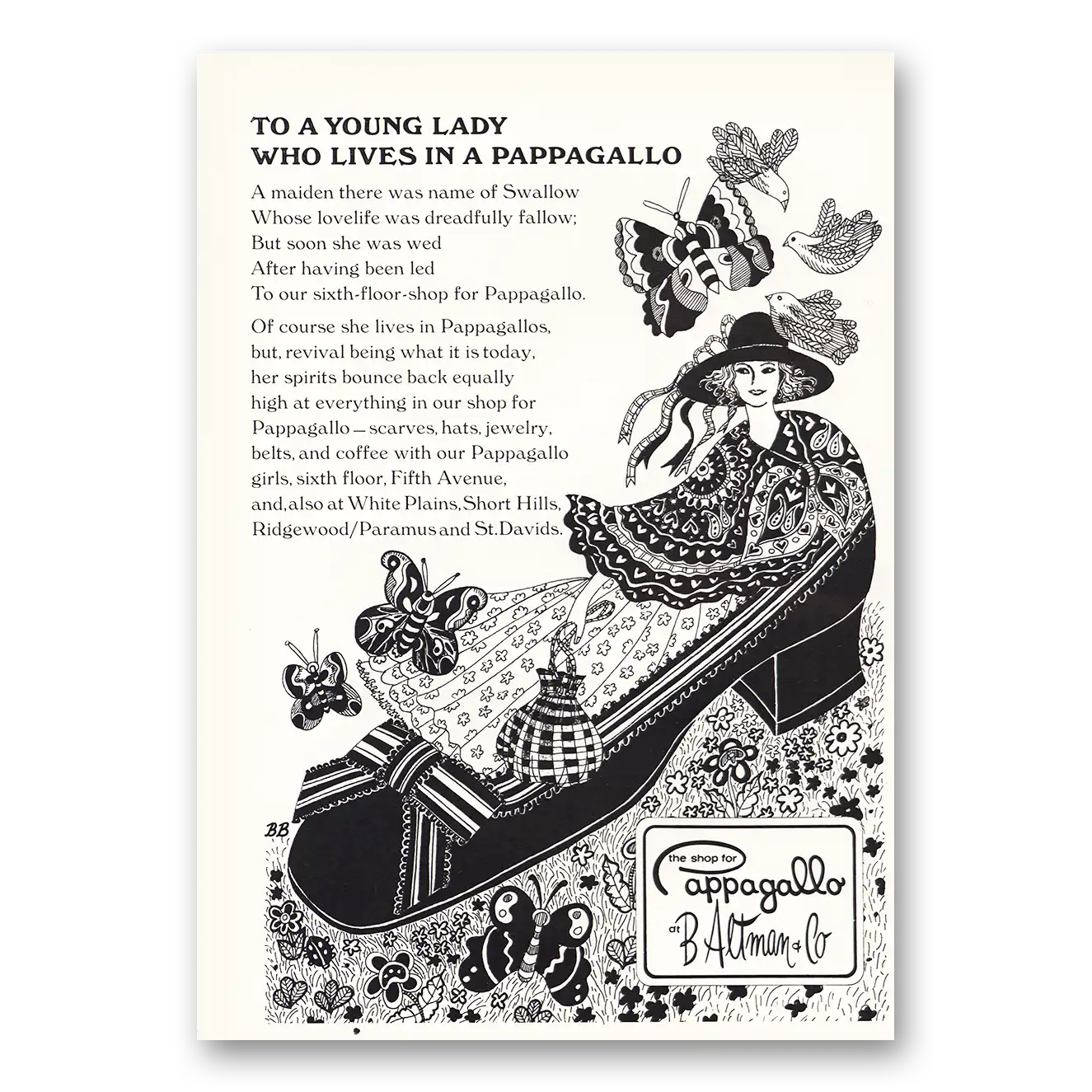 1973 B Altman Print Ad | Pappagallo