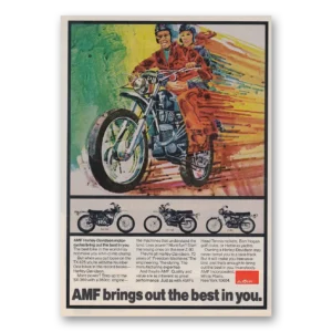 1973 AMF Harley Davidson Motorcycles Print Ad | Best Bike World
