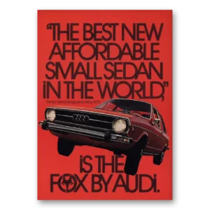 1973 Audi Print Ad | Best New Affordable Small Sedan