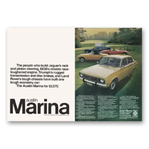 1973 Austin Marina Print Ad | Rack Pinion