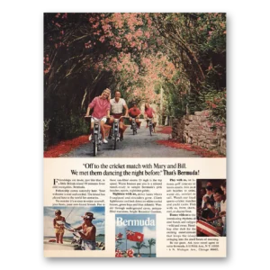 1973 Bermuda Print Ad | Cricket Match Mary And Bill