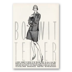 1973 Bonwit Teller Print Ad | Partial To Two Part Dress