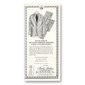 1973 Brooks Brothers Print Ad | Cotton Seersucker Sportwear