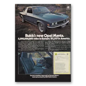 1973 Buick Opel Print Ad | Two Million Miles