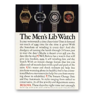 1973 Bulova Watch Print Ad | Mens Lib
