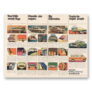 1973 Chevrolet Wagons Print Ad | Little Woody Vega