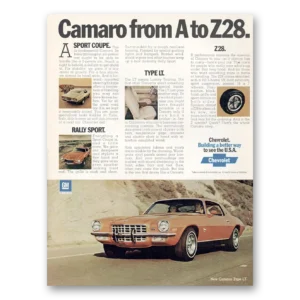 1973 Chevrolet Camaro Print Ad | A To Z28