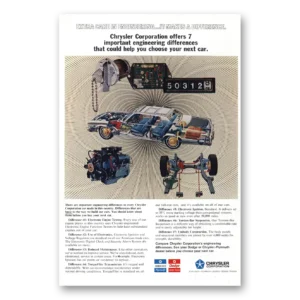 1973 Chrysler Print Ad | Important Engineering Differences