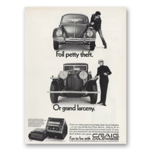 1973 Craig Car Stereos Print Ad | Petty Theft
