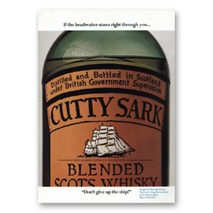 1973 Cutty Sark Print Ad | Headwaiter Stares Right Through You