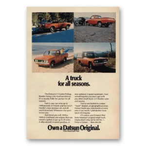 1973 Datsun Trucks Print Ad | All Seasons