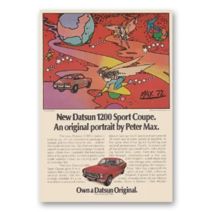 1973 Datsun 1200 Print Ad | Peter Max