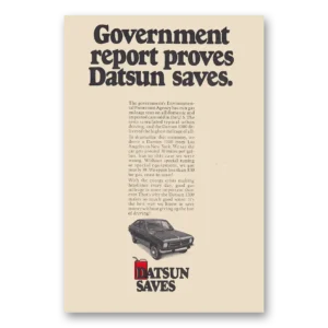 1973 Datsun 1200 Print Ad | Datsun Saves