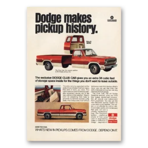 1972 Dodge Club Cab Print Ad | Pickup History
