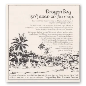 1973 Dragon Bay Jamaica Print Ad | On Map
