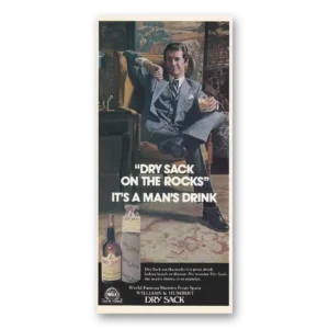 1973 Dry Sack Sherry Print Ad | Mans Drink