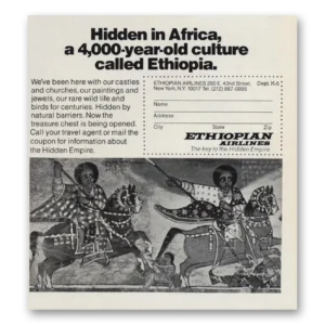 1973 Ethiopian Airlines Print Ad | Old Culture