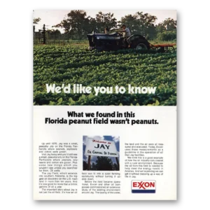 1973 Exxon Print Ad | Florida Peanut Field