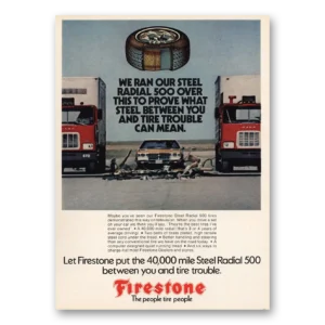 1973 Firestone Tires Print Ad | Radial 500