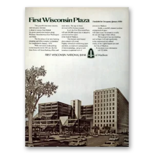 1973 First Wisconsin National Bank Print Ad | Madison Plaza