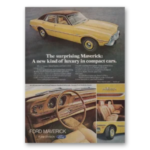 1973 Ford Maverick Print Ad | Compact Cars