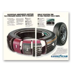 1973 Goodyear Tires Print Ad | Polysteel Tire