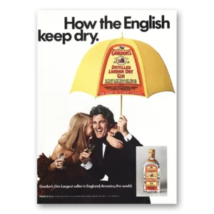 1973 Gordons Gin Print Ad | English Keep Dry