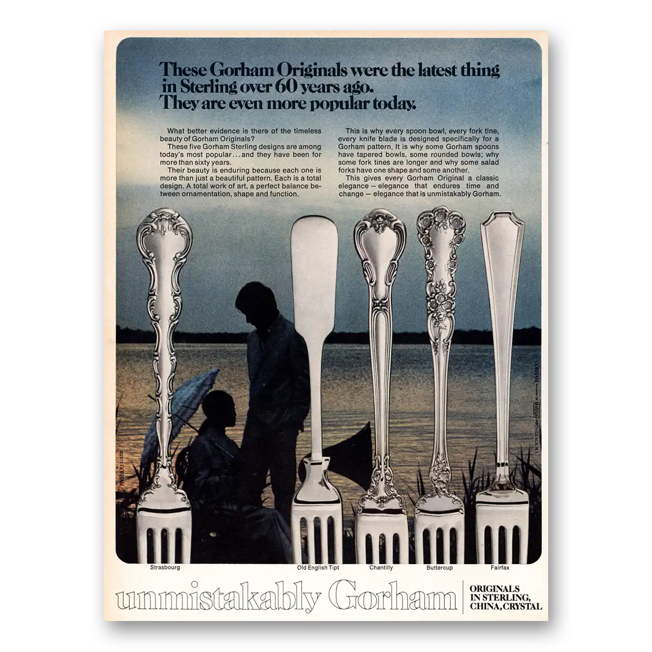 1973 Gorham Silver Print Ad | Popular Today