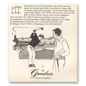 1973 Greenbrier Print Ad | Some Sports Come