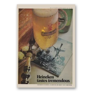 1973 Heineken Beer Print Ad | Tastes Tremendous