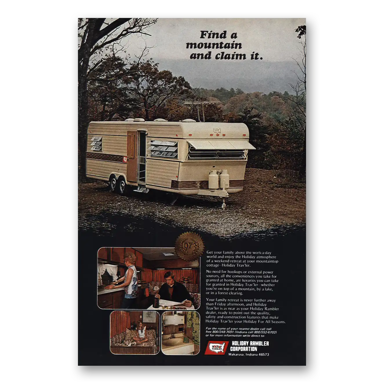 1973 Holiday Rambler Print Ad | Findmountain Claim It