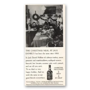 1973 Jack Daniels Print Ad | Christmas Meal