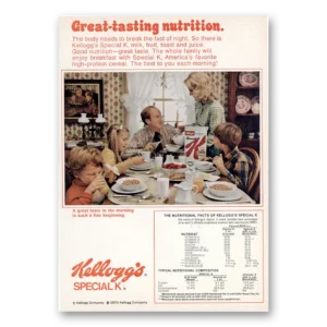1973 Kelloggs Special K Print Ad | Great Tasting