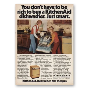 1973 KitchenAid Dishwasher Print Ad | Be Rich