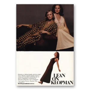 1973 Kloppen Print Ad | Lean On