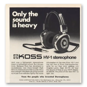1973 Koss Stereophones Print Ad | Hv1 Stereophone
