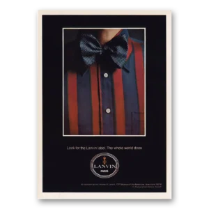 1973 Lanvin Fashion Print Ad | Paris Look