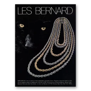 1973 Les Bernard Jewelry Print Ad | Graduated Chains