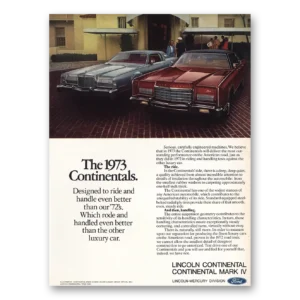 1973 Lincoln Continental Mark V Print Ad | Designed Ride
