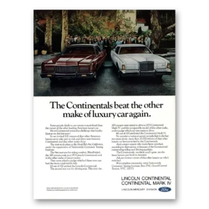 1973 Lincoln Continental Mark IV Print Ad | Lincoln Continental Mark Iv