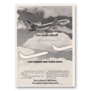 1973 Lockheed L1011 TriStar Print Ad | Quiet Takeoff