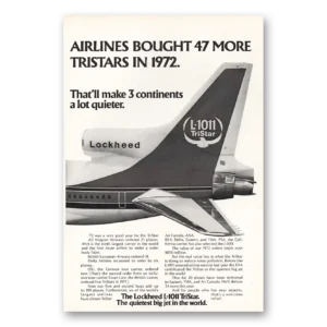 1973 Lockheed Print Ad | Airlines Bought 47 More Tristars