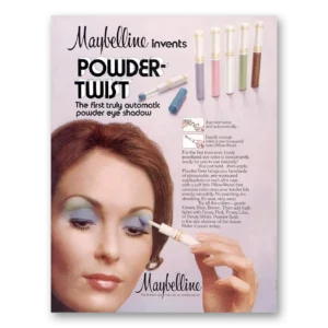1973 Maybelline Powder Twist Eye Shadow Print Ad | Automatic Powder