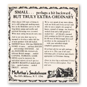 1973 McArthurs Smokehouse Print Ad | Perhapsbit Backward Truly Extra Ordinary